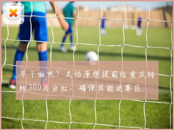 早干嘛呢？足协原想提前给重庆转账300万分红，确保其能进赛区